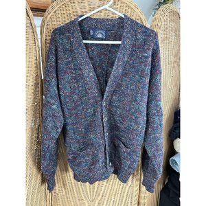 cardigan sweater Blue Boat House Row 50% Wool USA Medium